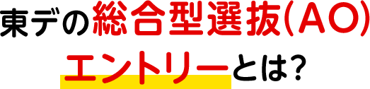 東デの総合型選抜（AO）エントリーとは？